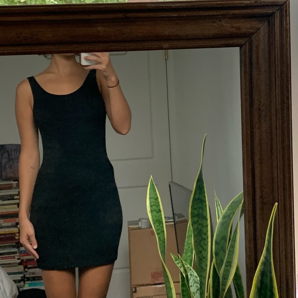 Low back designer mini dress